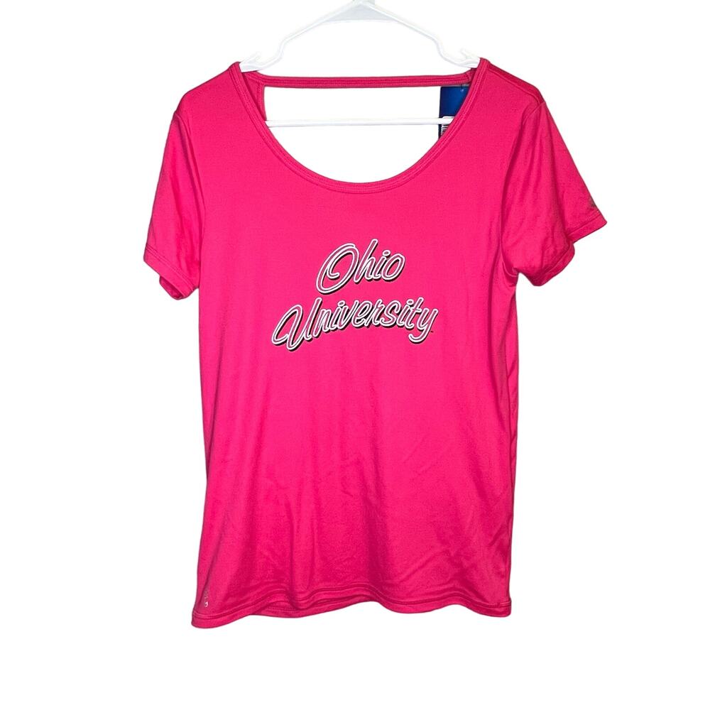 NWT Champion Powertrain Hot Pink OU Ohio University Back Cut Out Shirt Medium - Picture 2 of 9